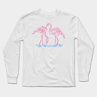 Minimalist Flamingo Long Sleeve T-Shirt